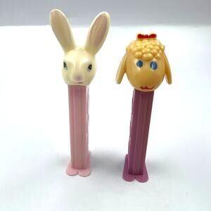 Vintage PEZ Dispensers Easter Lamb & Easter Bunny Rabbit Made In Yugoslavia
